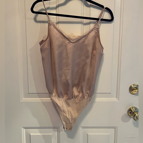 Abercrombie Silk Body Suit, champagne, Small - Picture 1 of 3